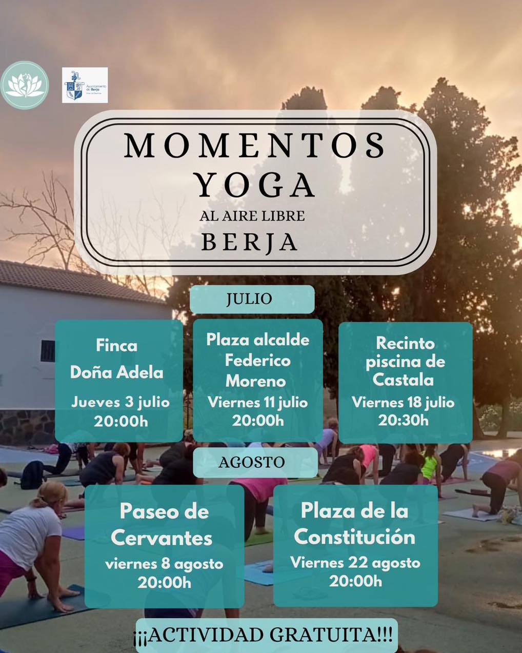 Berja vuelve a apostar por el bienestar este verano con sus sesiones de yoga al aire libre